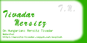 tivadar mersitz business card
